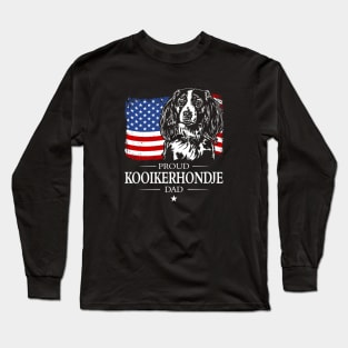 Proud Kooikerhondje Dad American Flag patriotic dog Long Sleeve T-Shirt